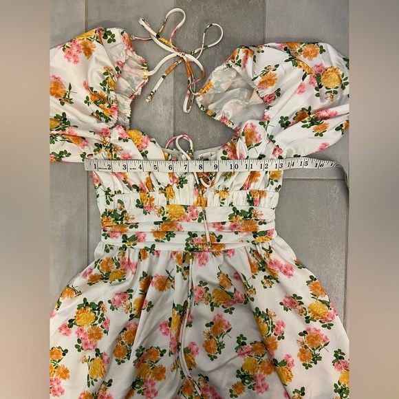 For Love Emma Mini Dress Floral Marigold Size XS - Picture 7 of 10